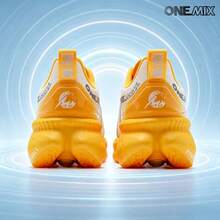 ONEMIX 2026 新款男士時尚運動休閒跑步鞋,舒適吸震輕量透氣網布慢跑鞋,馬拉松訓練健身鞋,戶外徒步防滑男鞋,日常走路休閒男士運動鞋,氧氣空間氣泡中底科技吸震輕量彈性運動鞋,中性款 - 寶石橙 - 查看 5