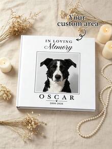 Personalized Dog Memorial Pet Loss Album, Hardcover Memory Book Keepsake, Pet Memorial Photo Album, Customized Memorial Album, Dog Memorial Photo Album, Pet Loss Memorial Gift - White - View 1