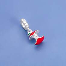 Sweet Food & Fruit Dangle Charm Beads, Pea Ice Cream Donut Apple Pinecone Leaf Design, Fit European Bracelet, DIY Jewelry Accessory,1PC - Silver - View 6