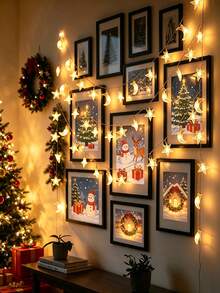 Star Moon Shaped LED Warm Light String, Battery Powered, Multi Specifications, For Christmas Ramadan Bedroom Dining Party Home Decor - Star and Moon Light String - View 9