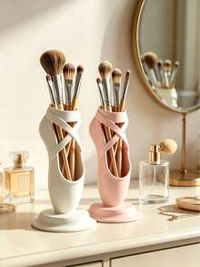 Ballet Shoe Makeup Brush Holder, Aesthetic Cosmetic Storage Organizer, Elegant Shoe Shape Cosmetic Storage Cup,Decor,Gift For Ballet Lovers Girls - Multicolor - View 7