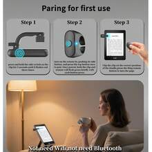 Remote Page Turner For Kindle Paperwhite Oasis Scribe E-Book Readers, Compatible With IPad Tablets, Remote Trigger For Page Turning, Photo Taking, Video Recording - View 3