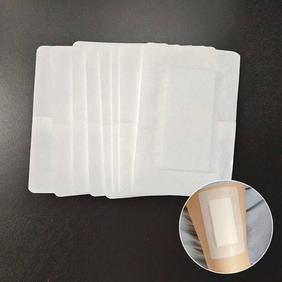 5/25/55pcs Large Bandages Wound Care Flexible Adhesive Bandages Latex Free Fabric For And Protect Wounds Large Size For First Wound Care - White - View 1