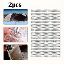 2pcs Shiny Synthetic Crystal Rhinestone Stickers, Suitable For Car/Phone/PC Decorative Stickers Accessories, Decorative Stickers - A - View 2