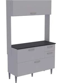 Mueble de Cocina Integral Moderna Color Blanco Alacena - Gris - Ver 6