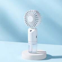 迷你手持噴霧風扇 便攜式電動風扇 2段調速 500mAh電池 夏季桌面風扇 加濕冷卻 適合室內戶外露營 學生充電風扇 開學季 - 手持 - 查看 6