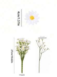 White Daisy Artificial Flowers, Fake Daisy Heads, Spring Wildflowers, Suitable For Party Decoration (Vase Not Included), Valentine's Day, Birthday Gift, Graduation Ceremony Gift, Autumn Decoration - Daisy - View 12