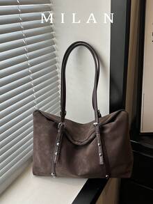 Premium Suede Pillow Bag For Women 2026 New Matte Patchwork Underarm Bag Large Capacity Shoulder Crossbody Bag - Coffee - View 2