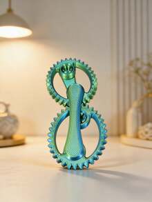1pc 3D Printed Smooth Rotating Stress Relief Gear, Small Desktop Fidget Toy - Multicolor - View 4