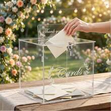 2D Flat Wedding Card Box, Elegant Envelope, Gift Card & Cash Gift Storage Box, Suitable For Graduation Events, Celebrations And Birthday Parties - A - View 1