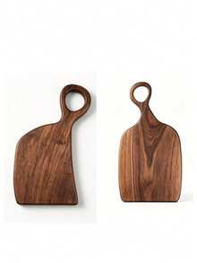 Solid Wood Cutting Board Set, Handmade Walnut Wood Serving Tray With Handle, Decorative Wooden Charcuterie Platter, Suitable For Kitchen Countertop, Perfect For Displaying Cheese, Bread, Fruit, Rustic Home Decor, Housewarming Gift For Cooking Enthusiasts - Multicolor - View 7