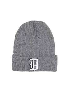 1Pc Women Men A‑Z Gothic Letter Cuffed Ribbed Knit Beanie, Personalized Warm Winter Knitted Hat For Gentlemen Daily Casual Wear - Grey - View 8