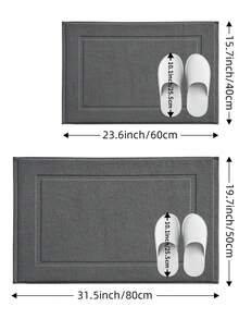 DAJIANG 1-Piece Dark Grey Classic Luxury Bathroom Mat/Towel Set - Absorbent Cotton Hotel Spa Shower/Bathtub Mat [Non-Bathroom Rug] Door Mat Kitchen Mat/Carpet Home Decor Holiday Decorations Room Entrance Rug Hallway Rug, Fall/Winter Bedroom Decor Fall Decor Rug, Halloween And Thanksgiving Decorations - Dark Grey - View 3