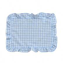 1/2/4pcs Korean Style Plaid Sweet Ruffle Edge Cute Princess Style Candy Color Plaid Food Plate Heat-Insulating Background Mat Napkin, Nordic Country Style Blue Plaid Table Mat Napkin - Multicolor - View 9