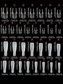 60PCS Double-Sided Clip Matte Nail Extension Tips, Long Pointed, Short Square, Short Tapered, Oval Shape No-Fixation Clip Holder, No Gel Stacking, Added Handle Design, Home DIY Design, Nail Salon Quality, Women's Nail Extension Tool Choice - Clear - View 10