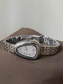 1PC Fashion Women's Quartz Watch, Exquisite Vintage Snake-Shaped Small Dial, With Alloy Steel Band, Vintage British Style, Niche Luxury Fashion Quartz Watch, Suitable For Wearing On Holidays, Parties, Weddings, Back To School, Christmas, Thanksgiving, Halloween, Easter And Other Occasions, The Best Gift For Women. - Silver - View 4