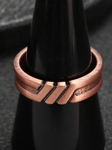 1PC Retro Geometric Twill Open Ring, Suitable For Men And Women Fashion Casual Holiday Jewelry - Fashion - View 2