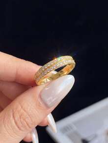 1件 總克拉重量：0.34CT 優雅極簡雙莫桑鑽戒指 925純銀 適合女性婚禮與日常配戴 - 雙鑽莫桑戒指 - 查看 5