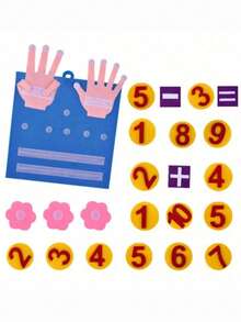 2 Sets Finger Counting Math Teaching Tools, Counting Early Education Board, Felt Learning Board, DIY Creative Early Education Finger Counting, Math Addition And Subtraction Felt Learning Teaching Aids, Used For Teaching, Intellectual Development!, Learning Supplies, Back To School Season - Default - View 5