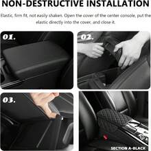 Diamond Mesh Car Center Console Armrest Pad, Linen Material, 4 Colors Available, Prevent Pet Scratches On Interior, Car Interior Modification - Multicolor - View 4