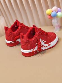 1 Pair Fashionable Sports Skateboard Shoes, Versatile Daily Wear, Breathable, Lightweight, Casual Sports - Red - View 6