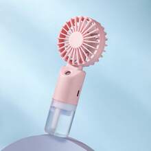 迷你手持噴霧風扇 便攜式電動風扇 2段調速 500mAh電池 夏季桌面風扇 加濕冷卻 適合室內戶外露營 學生充電風扇 開學季 - 手持 - 查看 7