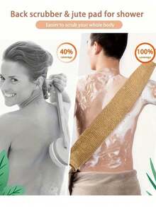 2pcs/Set Strong Exfoliating Towels, Made Of Jute Material, Gentle On Skin. Double-Sided Back Exfoliating Tool, Suitable For Men And Women. Thickened Bath Towel Gloves. - Multicolor - View 4