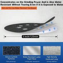42pcs 5 Inch 8-Hole Car Scratch Repair Polishing Set, 40pcs 600-5000 Grit Hook & Loop Wet/Dry Sanding Discs, 1 Backing Pad + 1 Foam Interface Pad, Dust-Free & Anti-Clogging, Suitable For Car Paint, Glass, Metal, Resin, Wood Polishing - Black - View 2