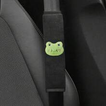 2pcs Cartoon Frog Car Seat Belt Shoulder Pads, Anti-Choke Car Interior Accessories, Universal Fit For Women - A - View 7