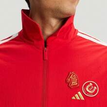 Áo khoác adidas nam tay dài dáng rộng, lót lông, vải dệt thoi chống thấm nước, phong cách thể thao thường ngày, màu đỏ - Đỏ - Xem 3