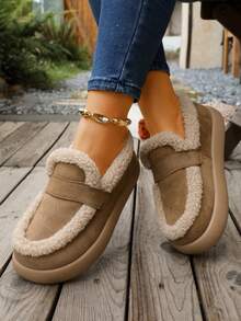 2026 New Women's Plush Slippers Winter Warm Soft Sole Fine Fur Cross Strap Indoor - Camel - View 2