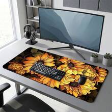 Sunflower Pattern Gaming Mouse Pad, Anti-Slip Rubber Desk Mat, Smooth Sliding Surface, Suitable For Computer Laptop Office Home, Bright Abstract Art Decoration, Back To School Supplies - A - View 8