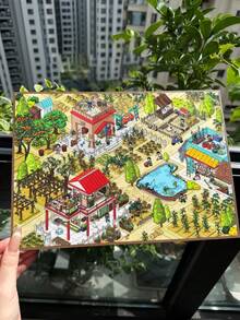 3D Layered Diorama Scene Stickers,Cottagecore Farm Village 3D Landscape Stickers,Farm Village Buildable Stackable Stickers, Journal Scrapbooking Supplies, Adult DIY Relaxing Craft Kit, Handmade Hobby Gift For Halloween Christmas Craft Party Decor - A - View 11