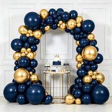 86pcs Kit Lengkungan Balon Biru Tua dan Emas untuk Dekorasi Pesta Ulang Tahun, Pernikahan, Hari Jadi, Tahun Baru, Wisuda, dan Natal - A - View 2
