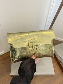 High-End Fashion Versatile Elegant Portable Premium Quality Minimalist Retro Large Capacity Clutch Bag Chic High-Quality Bestselling Women's Handbag Retro Crocodile Embossed - Multicolor - View 4