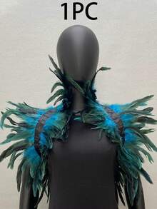 1 chiếc khăn choàng lông vũ nhân tạo kiểu áo choàng, phụ kiện trang phục tiệc carnival phong cách punk gothic, đồ cosplay unisex - Nhiều màu - Xem 12