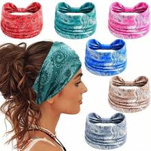 Băng đô phong cách Boho bản rộng, dày, chống trượt (2 gói) – Băng đô mềm, co giãn, thấm mồ hôi cho nữ (Một size phù hợp với tất cả) - Nhiều màu - Xem 1