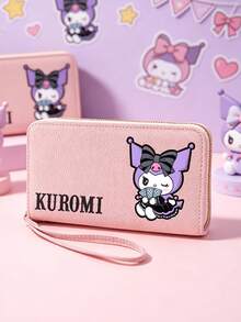 SANRIO 1Pc Kuromi Graphic Cute Cartoon Long Zip Around Wallet For Women - PU Leather Large Capacity Wristlet Wallet With Multi Card Slots & Phone Pocket - Multicolor - View 4
