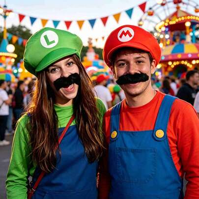 SUPER MARIO BROS. 1set . Luigi Animation Cosplay Classic Hat Game Anime Figure Halloween Costume Unisex Adults Baseball Cap Party Gift,The Perfect Holiday Gift For Family And Friends,Halloween, Christmas