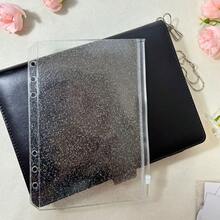 10/5 buah Kantong File PVC Transparan Berkilau Emas dengan Resleting, Desain 6 Lubang, Tiga Ukuran A5/A6/A7, Cocok untuk Buku Catatan Perjalanan, Tempat Kartu, Perlengkapan Kantor, Dapat Digunakan untuk Pencatatan Buku Harian, Pengorganisasian File, Cocok untuk Penyimpanan Buku Catatan Perjalanan dan Sampul Tambahan File, Kantong Penyimpanan Transparan Halus, Menggabungkan Fungsi Pengorganisasian File dan Penyimpanan Kartu Kecil. - Set - View 4