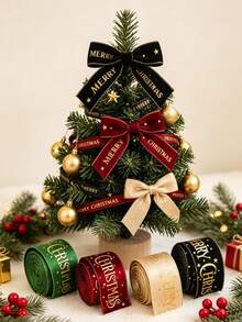 Christmas Decorative Ribbon, Reusable Holiday Ribbon, Perfect For Christmas, Suitable For All Christmas Gift Wrapping, Holiday Floral Arrangement, Bow Making, Wreath Making, Table Setting Decoration, DIY Decoration - One Size Fits All - View 4