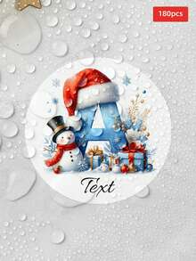 1/60/120/180/240pcs Customizable Round Christmas Stickers, Personalized Christmas Elements, Suitable For Gift Box Packaging, Wall Decoration, Envelope Sealing, Tabletop Arrangement, Perfect For Friends, Partners, Family, Colleagues, Holiday Enthusiasts, Suitable For Christmas Dinner, Holiday Tea Party, Christmas Themed Gathering, - Multicolor - View 34
