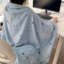 1pc Printed Flannel Fleece Blanket, High GSM Colorful Warm Soft Sofa Throw - Multicolor - View 1