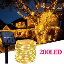 Solar Copper Wire Fairy String Lights For Outdoor Camping Picnic Party, 8 Lighting Modes, 7M50LED/12M100LED/22M200LED/32M300LED, Flexible Foldable Solar Powered Lights, Dusk Auto On For Tent Canopy Tree Table Decor - Solar Copper Wire Lights - View 15