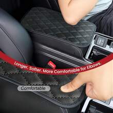 1pc Car Armrest Pad, Center Console Protector, Center Armrest Storage Pad, Fashion Design, Elegant Texture, Sturdy Stitching, Breathable Perforated, Suitable For Most Car Models - Black - View 6
