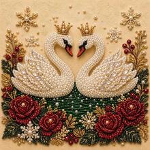 1 Set DIY Christmas Pearl Diamond Painting Art Kit, Includes Frame, Beads, Rhinestones, Handmade 3D Holiday Decoration, Adult Gift, Classic Design Beaded Decor Set - A - View 38