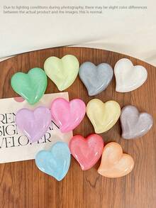 Autumn/Winter New Glitter Solid Color Heart-Shaped Phone Airbag Stand, Retractable Phone Support Stand, Desktop Phone Holder - Multicolor - View 9