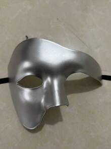 1pc Unisex Gothic Style Half Mask, Masquerade Party Costume Prop, Venetian Style Halloween Mask, Groom Groomsmen Wedding Face Decoration, Suitable For Daily Party And Holiday Wear - A - View 4
