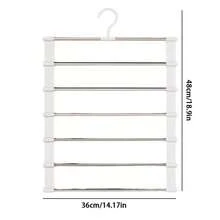 1pc Multi-Layer Folding Pants Hanger, Stainless Steel & Plastic Material, Minimalist Solid Color Design, Can Hang Multiple Pairs Of Pants And Skirts Simultaneously, Space-Saving Closet Storage, Non-Slip & Wrinkle-Free, Suitable For Adult Home Wardrobe Organization, Practical Thanksgiving & Housewarming Gift - White - View 10