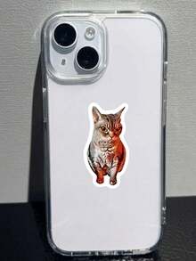 50Pcs Funny Internet Meme Cat Stickers, Viral Kitty Expression Patterns, Waterproof Vinyl Stickers For Water Bottles, Laptops, Scrapbook, Journal, DIY Decoration, Gift - Multicolor - View 6